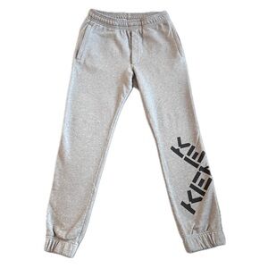 Kenzo Light Gray Joggers with Black Graphic Logo